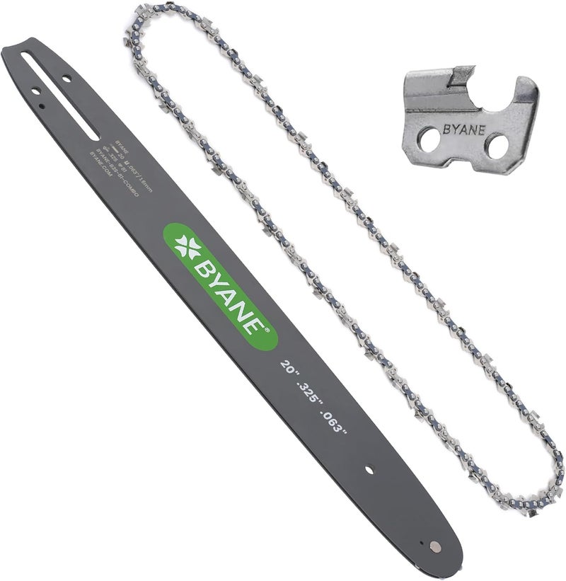 Byane 20 Inch Carbide Chainsaw Bar and Chain Combo for Stihl, .325" Pitch, 063" Gauge, 81 Drive Links Fits Stihl MS290 029 MS271 MS291 MS270 024 026 028 030 Replacement Oregon L81 105671, 203VXLGD025 - Image 1